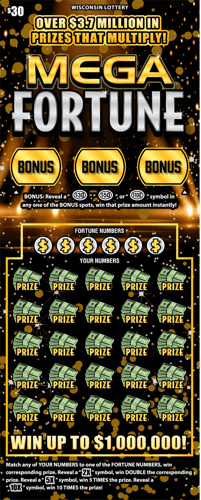 MEGA FORTUNE scratch-off ticket