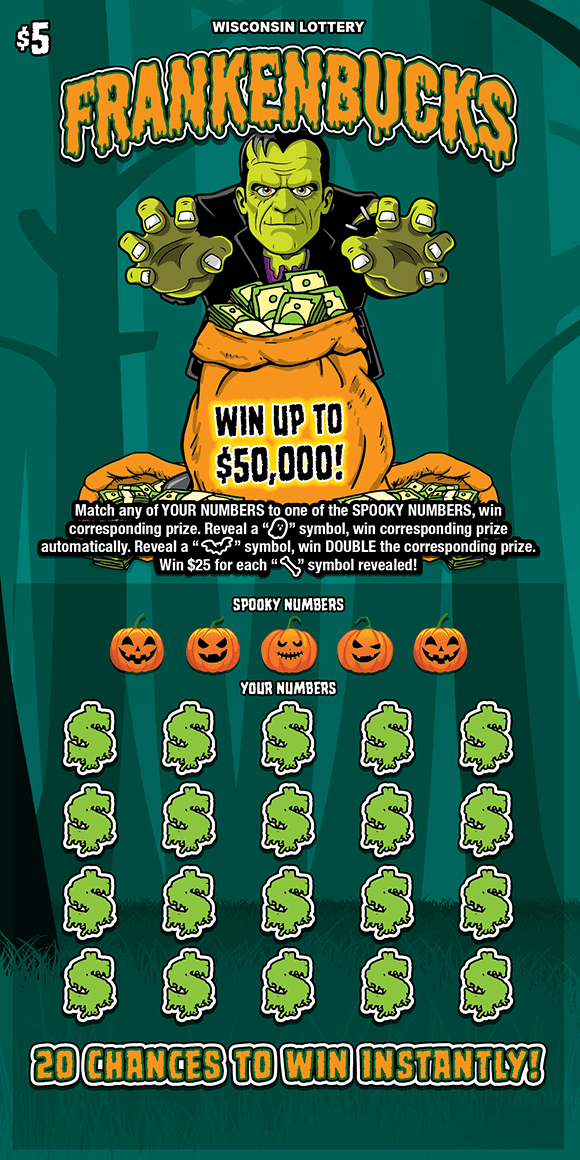 FRANKENBUCKS scratch-off ticket