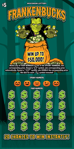 FRANKENBUCKS scratch-off ticket