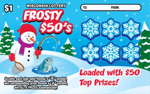 FROSTY 50S scratch-off ticket