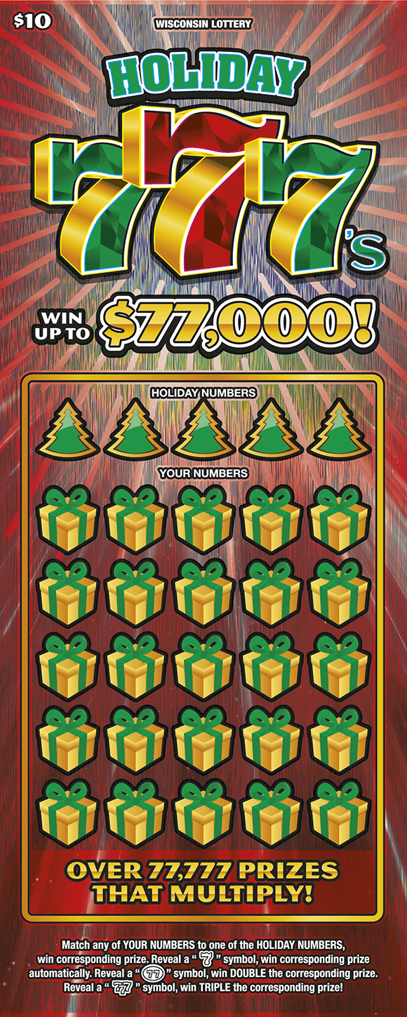 HOLIDAY 777S scratch-off ticket