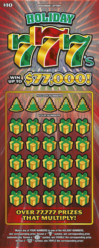 HOLIDAY 777S scratch-off ticket