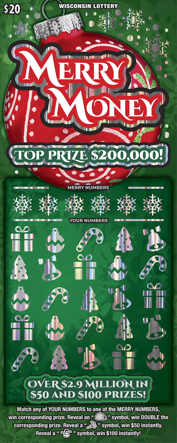 MERRY MONEY scratch-off ticket