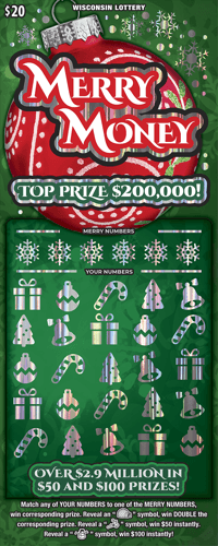 MERRY MONEY scratch-off ticket