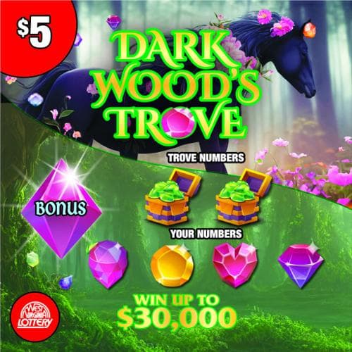 DARK WOODS TROVE scratch-off ticket
