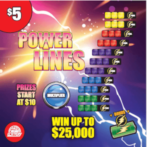 POWER LINES scratch-off ticket
