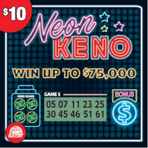 KING FUTURE GOLD NEON KENO scratch-off ticket