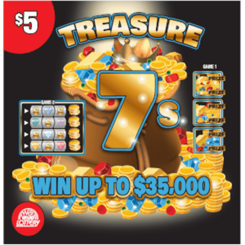 BIG 7s TREASURE-TROPICAL-INFINITY-LUCKY scratch-off ticket