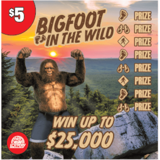 BIGFOOT IN THE WILD scratch-off ticket