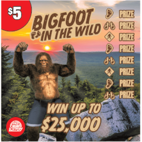 BIGFOOT IN THE WILD scratch-off ticket