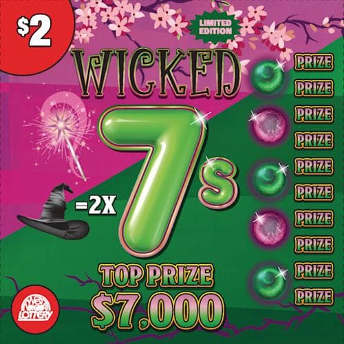 WICKED SEVENS scratch-off ticket