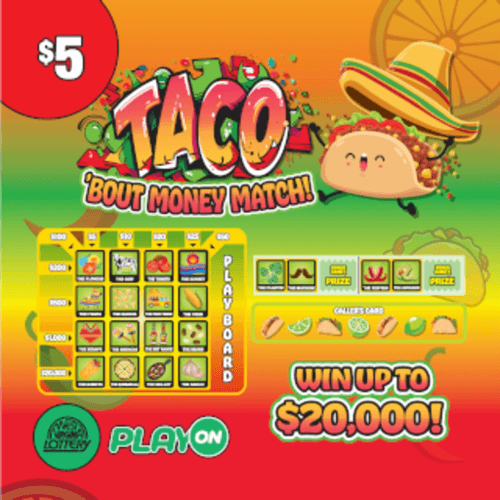 TACO - BREW MATCH scratch-off ticket