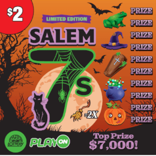 SALEM-WINTER GREEN SEVENS scratch-off ticket
