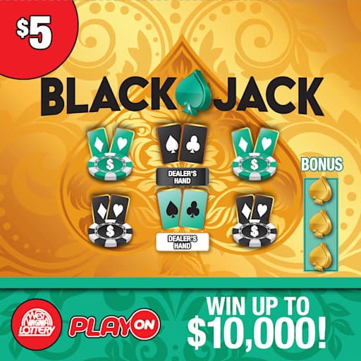 BLACKJACK - WILD CARD scratch-off ticket