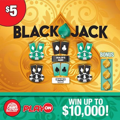 BLACKJACK - WILD CARD scratch-off ticket