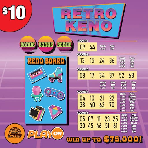 RETRO-BLACK-DUCK-ELECTRIC KENO scratch-off ticket