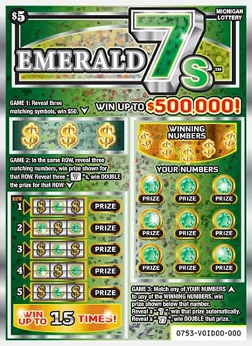 Emerald 7s scratch-off ticket