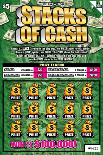 Stacks of Cash scratch-off ticket