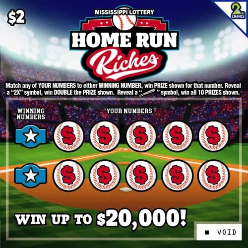 Home Run Riches scratch-off ticket