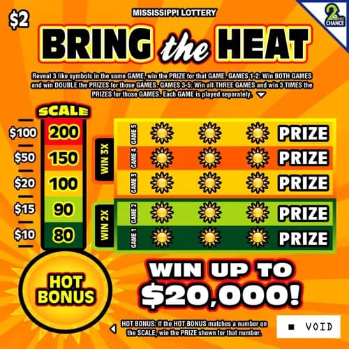 Bring the Heat scratch-off ticket