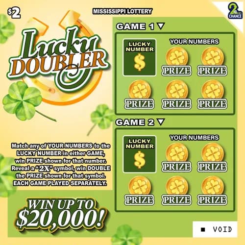 Lucky Doubler scratch-off ticket