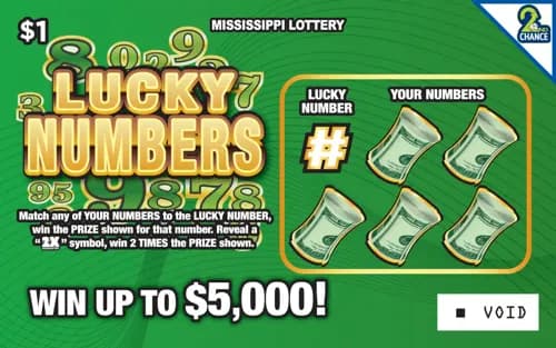 Lucky Numbers scratch-off ticket