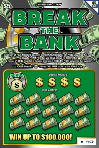 Break the Bank scratch-off ticket