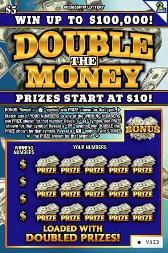 Double the Money scratch-off ticket