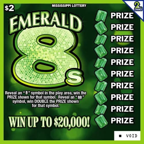 Emerald 8s scratch-off ticket