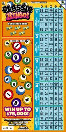 Classic Bingo scratch-off ticket