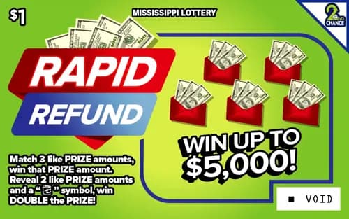 Rapid Refund scratch-off ticket