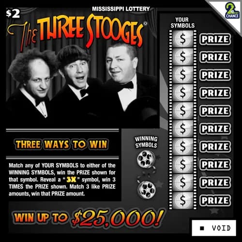 The Three Stooges scratch-off ticket