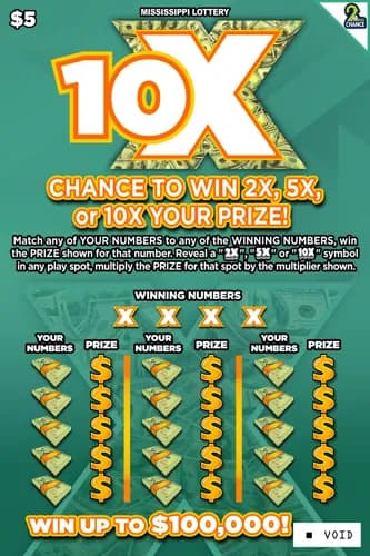 10X scratch-off ticket