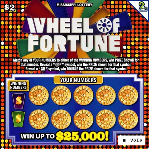 Wheel of Fortune ($2) scratch-off ticket