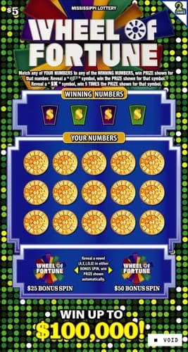 Wheel of Fortune ($5) scratch-off ticket