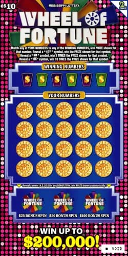 Wheel of Fortune ($10) scratch-off ticket