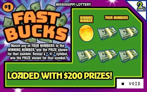 Fast Bucks scratch-off ticket