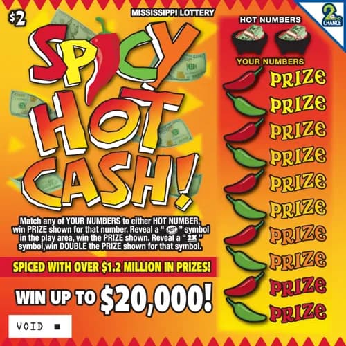 Spicy Hot Cash! scratch-off ticket