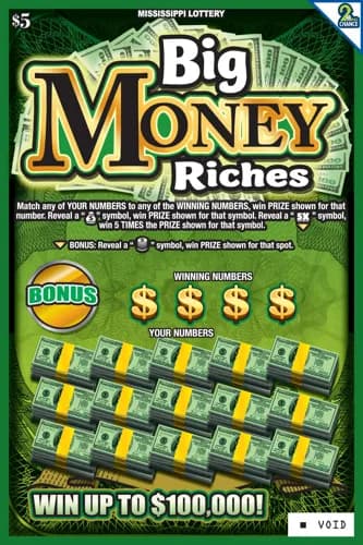 Big Money Riches scratch-off ticket