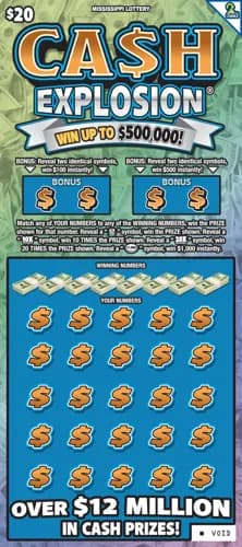 CA$H Explosion scratch-off ticket