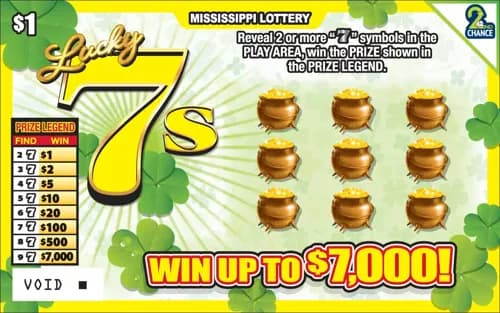 Lucky 7s scratch-off ticket