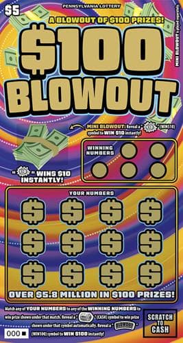 $100 Blowout scratch-off ticket