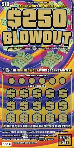 $250 Blowout scratch-off ticket