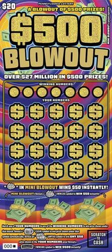 $500 Blowout scratch-off ticket