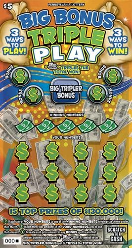 Big Bonus Triple Play scratch-off ticket