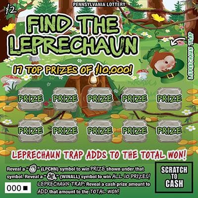 Find the Leprechaun scratch-off ticket