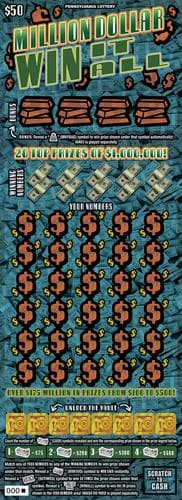 Million Dollar Win It All scratch-off ticket