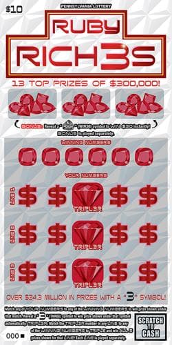 Ruby Rich3s scratch-off ticket