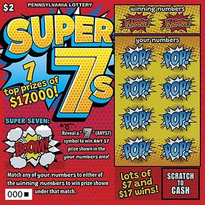 Super 7s scratch-off ticket