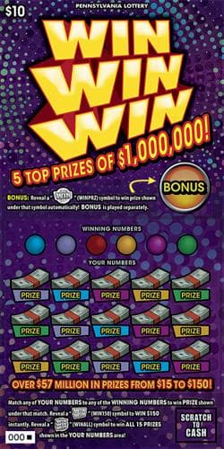 Win Win Win scratch-off ticket